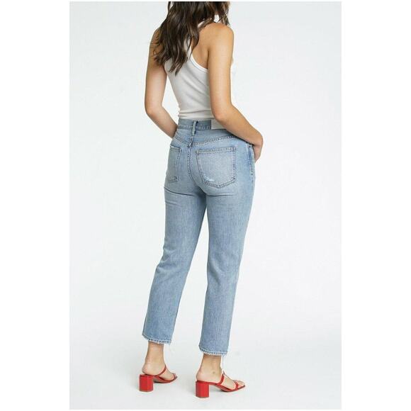 Pistola Charlie Distressed High Rise Straight Leg in Ruthless Size 32/14 $148 - Picture 3 of 9